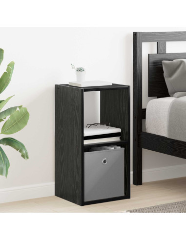 Comodino con cassetto 2 pcs Rovere Nero 30,5 x 27 x 59,5 cm