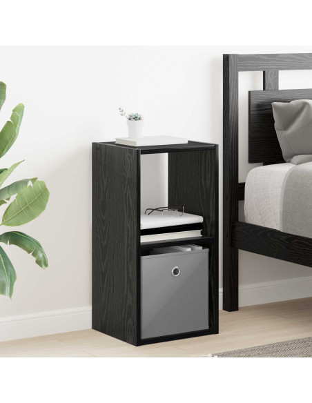 Comodino con cassetto 2 pcs Rovere Nero 30,5 x 27 x 59,5 cm