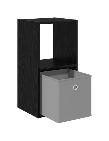 Comodino con cassetto 2 pcs Rovere Nero 30,5 x 27 x 59,5 cm