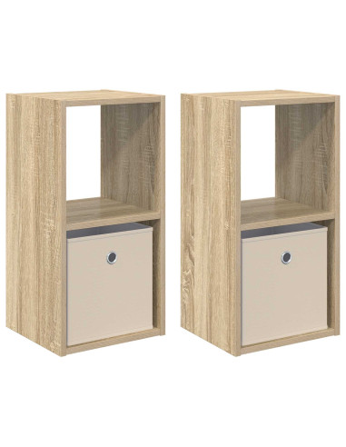 Comodino con cassetto 2 pcs Rovere Sonoma 30,5 x 27 x 59,5 cm