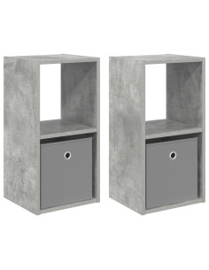 Comodino con cassetto 2 pcs Grigio cemento 30,5 x 27 x 59,5 cm 2