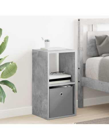 Comodino con cassetto 2 pcs Grigio cemento 30,5 x 27 x 59,5 cm