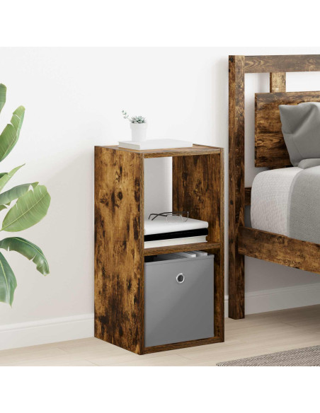 Comodino con cassetto 2 pcs Rovere fumé 30,5 x 27 x 59,5 cm