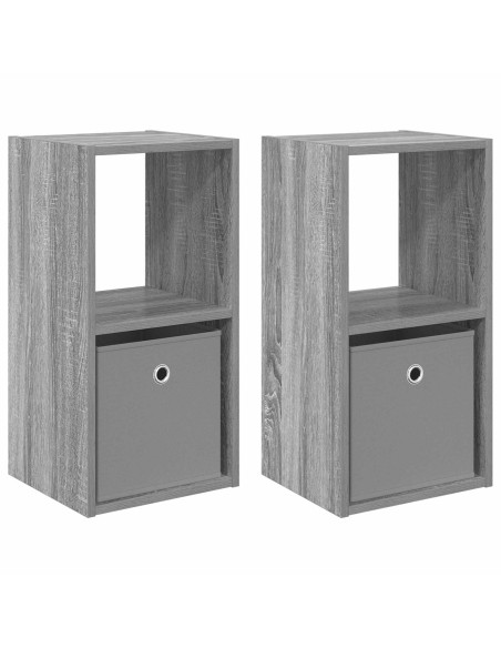 Comodino con cassetto 2 pcs Grigio Sonoma 30,5 x 27 x 59,5 cm