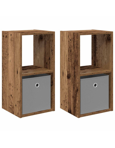 Comodino con cassetto 2 pcs Legno vecchio 30,5 x 27 x 59,5 cm