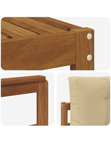 Set di divani da esterno con cuscino 6 pcs Naturale e Beige