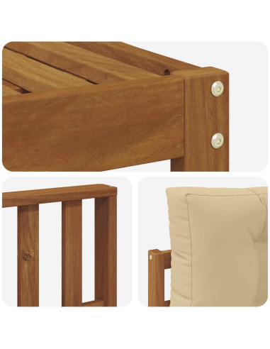 Set di divani da esterno con cuscino 6 pcs Naturale e Beige