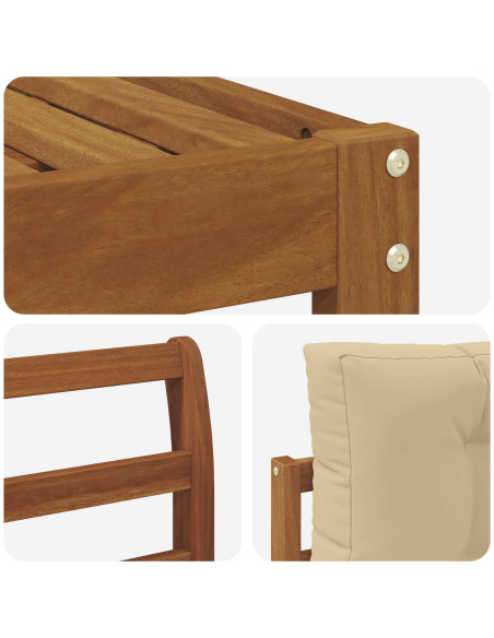 Set di divani da esterno con cuscino 6 pcs Naturale e Beige
