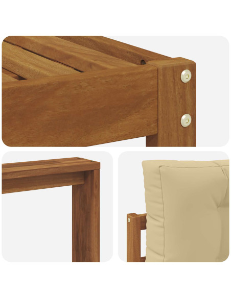 Set di divani da esterno con cuscino 6 pcs Naturale e Beige