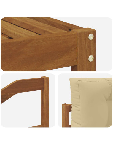 Set di divani da esterno con cuscino 6 pcs Naturale e Beige