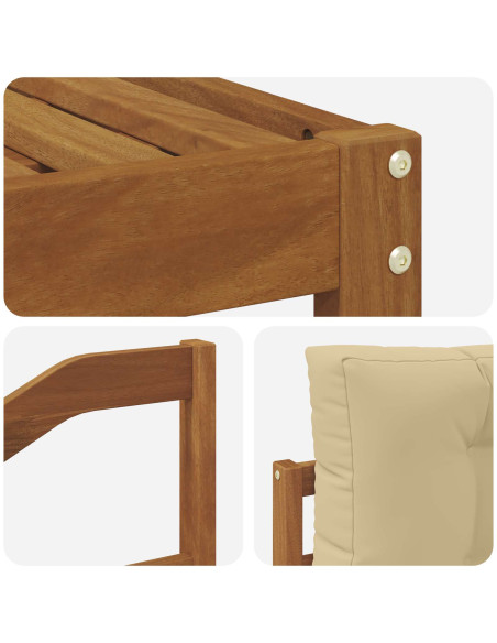 Set di divani da esterno con cuscino 6 pcs Naturale e Beige