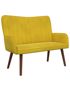 Sofa a Due Posti Giallo 115 x 61 x 87 cm Velluto 2