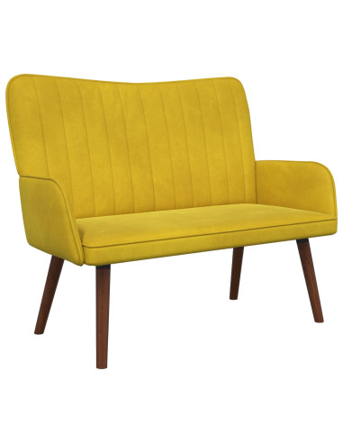 Sofa a Due Posti Giallo 115 x 61 x 87 cm Velluto
