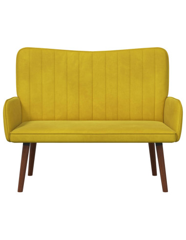 Sofa a Due Posti Giallo 115 x 61 x 87 cm Velluto