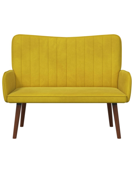 Sofa a Due Posti Giallo 115 x 61 x 87 cm Velluto