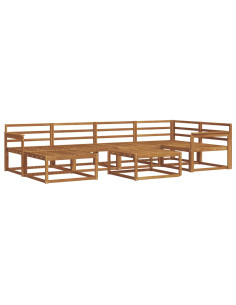 Set di divani da esterno 7 pcs Naturale 2