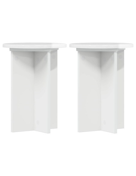 Supporto per piante 2 pcs Bianco Lucido Ø29,5 x 40 cm