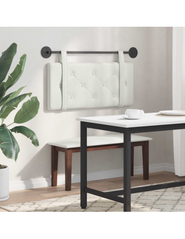 Testata appesa Montaggio a parete Bianco 80 cm Pelle Sintetica