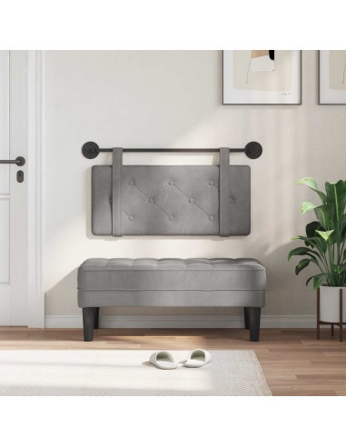 Testata appesa Grigio chiaro 100 x 55 x 5 cm Velluto