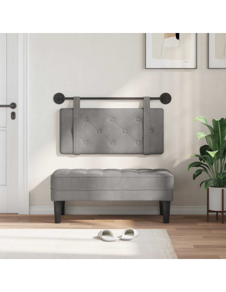 Testata appesa Grigio chiaro 100 x 55 x 5 cm Velluto