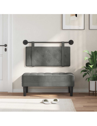 Testata appesa Grigio scuro 100 x 55 x 5 cm Velluto