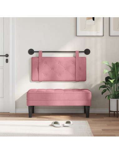 Testata appesa Montaggio a parete Rosa 100 x 55 x 5 cm Velluto