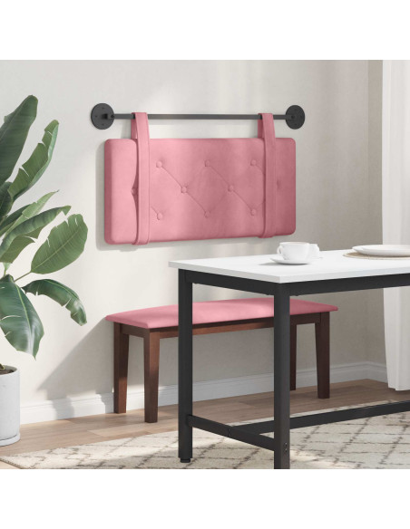 Testata appesa Montaggio a parete Rosa 100 x 55 x 5 cm Velluto