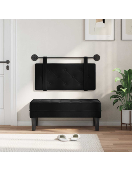 Testata appesa Montaggio a parete Nero 100 x 55 x 5 cm Velluto