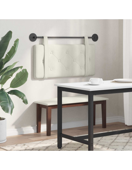 Testata appesa Montaggio a parete Crema 100 x 55 x 5 cm Velluto