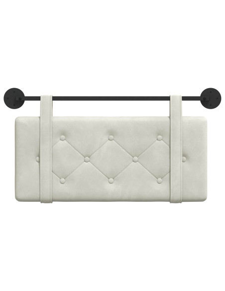 Testata appesa Montaggio a parete Crema 100 x 55 x 5 cm Velluto