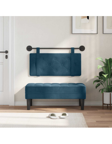 Testata appesa Montaggio a parete Blu 100 x 55 x 5 cm Velluto