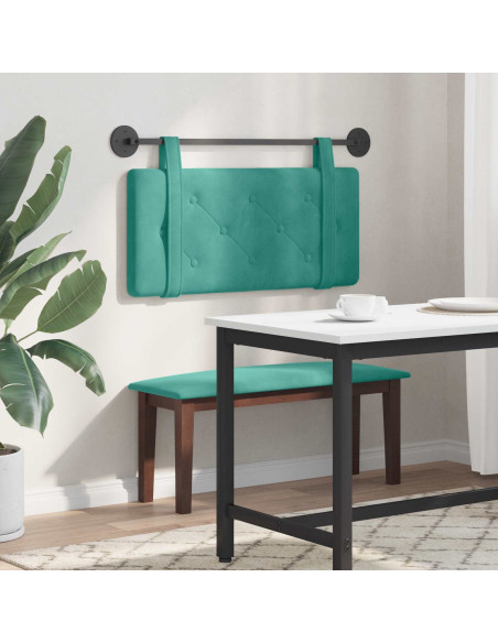 Testata appesa Turchese 100 x 55 x 5 cm Velluto
