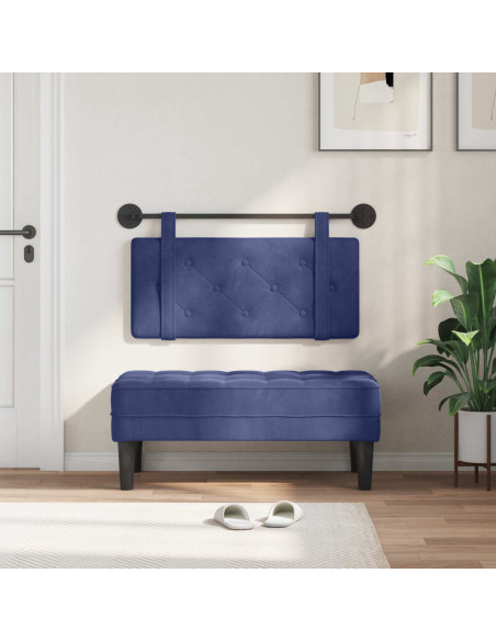 Testata appesa Blu Polizia 100 x 55 x 5 cm Velluto
