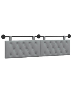 Testata appesa Grigio chiaro 190 x 55 x 7 cm Tessuto 2