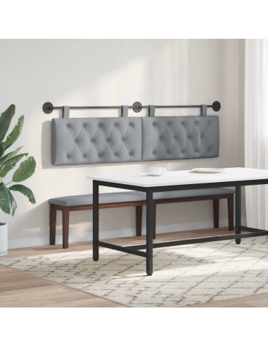 Testata appesa Grigio chiaro 190 x 55 x 7 cm Tessuto