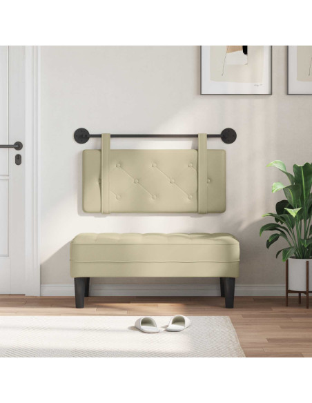 Testata appesa Montaggio a parete Crema 90 cm Pelle Sintetica