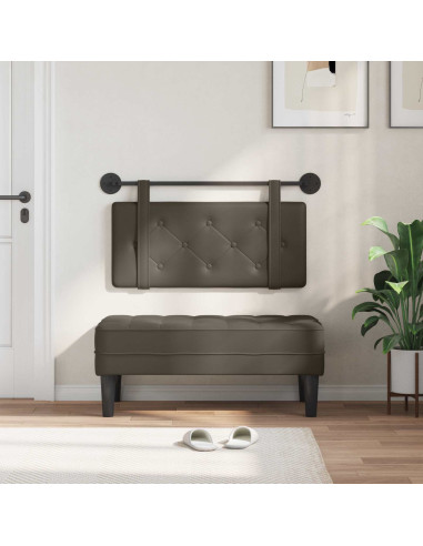 Testata appesa Montaggio a parete Grigio 90 cm Pelle Sintetica