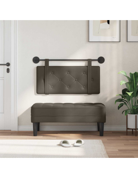 Testata appesa Montaggio a parete Grigio 90 cm Pelle Sintetica