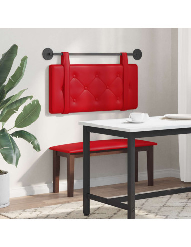 Testata appesa Montaggio a parete Rosso 90 cm Pelle Sintetica