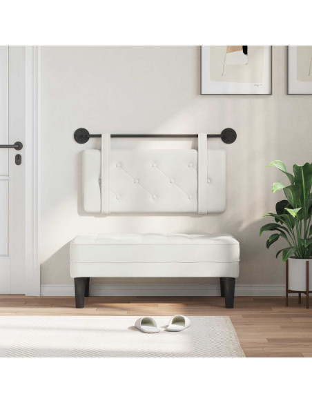 Testata appesa Montaggio a parete Bianco 90 cm Pelle Sintetica