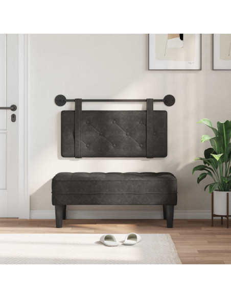 Testata appesa Montaggio a parete Nero 90 cm PU Antico