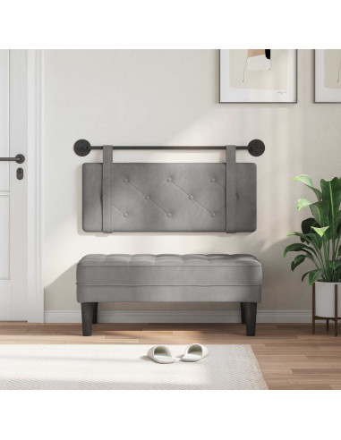 Testata appesa Grigio chiaro 110 x 55 x 5 cm Velluto