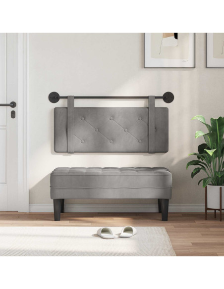 Testata appesa Grigio chiaro 110 x 55 x 5 cm Velluto