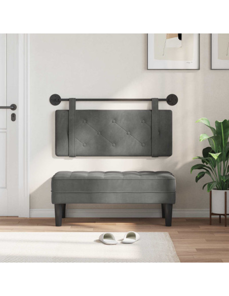 Testata appesa Grigio scuro 110 x 55 x 5 cm Velluto