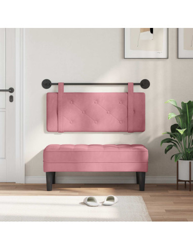 Testata appesa Montaggio a parete Rosa 110 x 55 x 5 cm Velluto