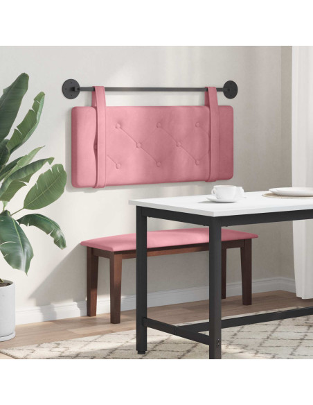 Testata appesa Montaggio a parete Rosa 110 x 55 x 5 cm Velluto