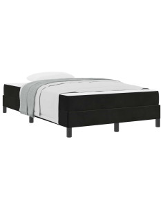 Letto a molle con materasso Nero 120 x 220 cm Tessuto 2