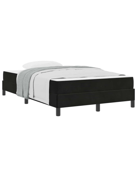 Letto a molle con materasso Nero 120 x 220 cm Tessuto