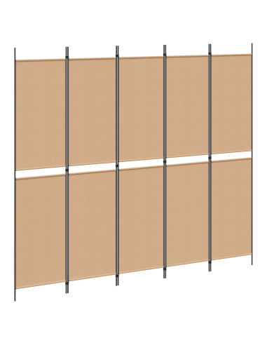 Pannello Separatore a 5 Pannelli Beige 250 x 220 cm Tessuto