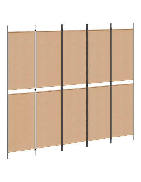 Pannello Separatore a 5 Pannelli Beige 250 x 220 cm Tessuto